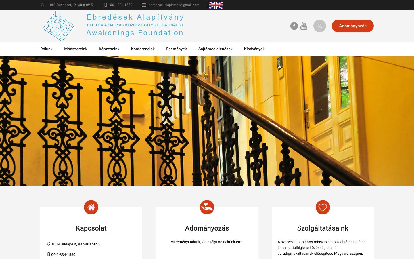 Ébredések Alapítvány weboldal