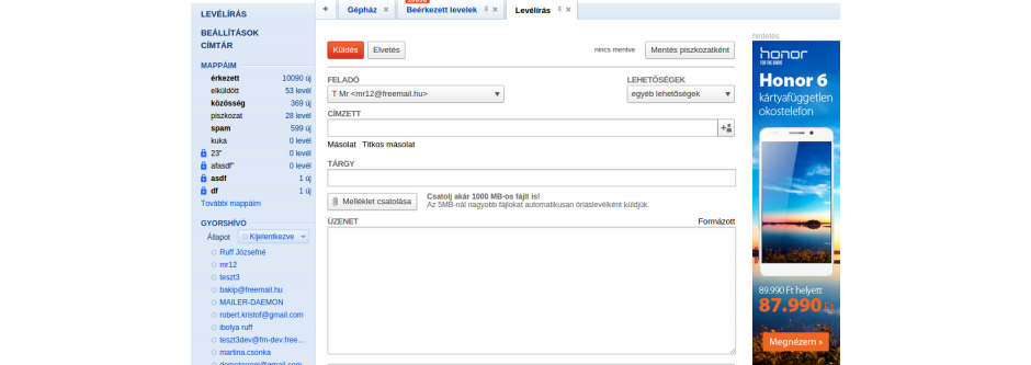 Freemail redesign 2012