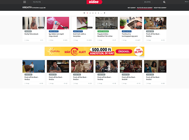 videa.hu backend-refaktorálás és új felület